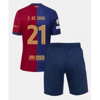 Barcelona Frenkie de Jong #21 Fotballklær Hjemmedraktsett Barn 2024-25 Kortermet (+ korte bukser)